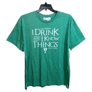 Game Of Thrones Shirt Men’s XXL Green I Drink And I Know Things Short Sleeve